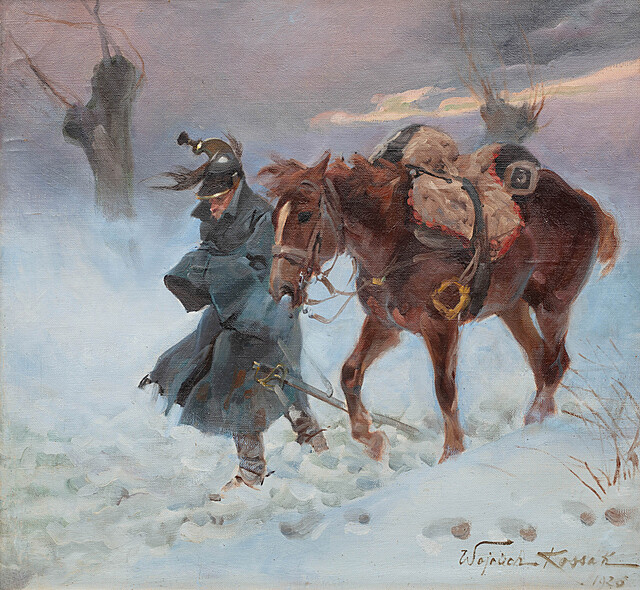 Kirasjer z koniem, 1926 r.