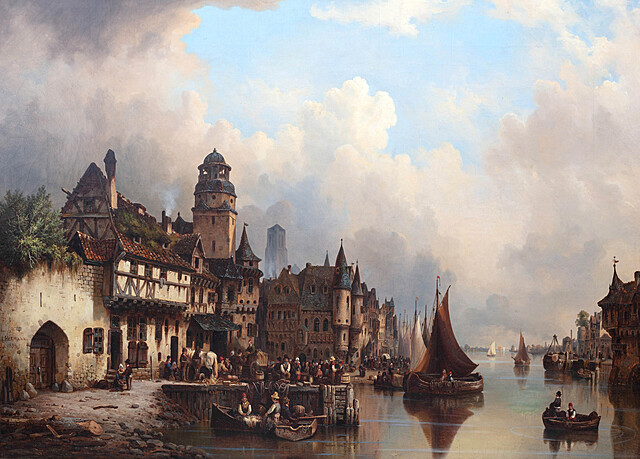 W portowym miasteczku, 1854 r.