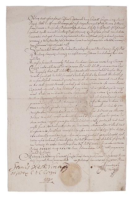 Zygmunt III Waza daje przywilej, Warszawa 26 VI 1631