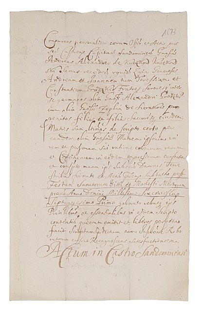 Układ między rodzeństwem, „Sabbatho post festum sancti Laurentii”, Sandomierz 1673