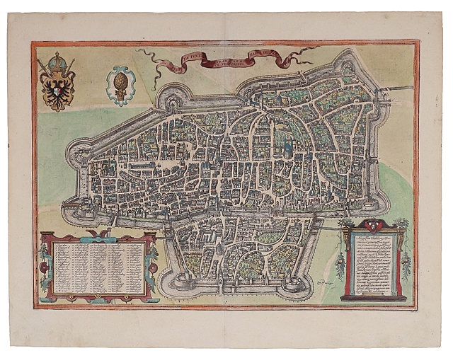 Georg Braun i Franz Hogenberg, Widok na Augsburg w Bawarii, 1572