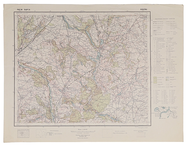 Mapa sztabowa Wielkopolska, Warszawa, 1934