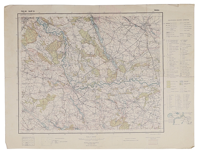 Mapa sztabowa Wielkopolska, Warszawa, 1934