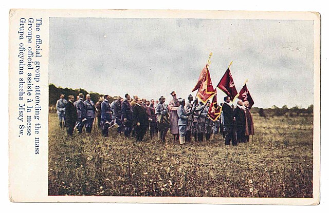 Presentation of flags to 1st Division of Polish Army in France, 22nd June 1918: The official group attending the mass
