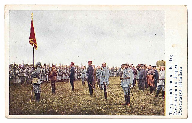 Presentation of flags to 1st Division of Polish Army in France, 22nd June 1918: The presentation of the flag