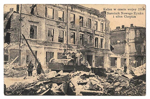 Kalisz w czasie wojny 1914 Narożnik Nowego Rynku i ulica Chopina