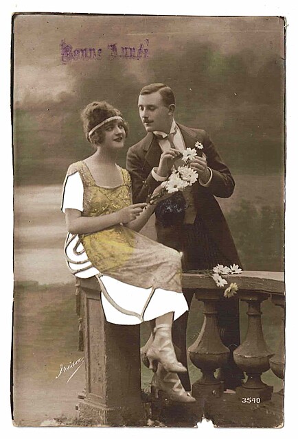 Zakochani. (Pocztówka ażurowa).