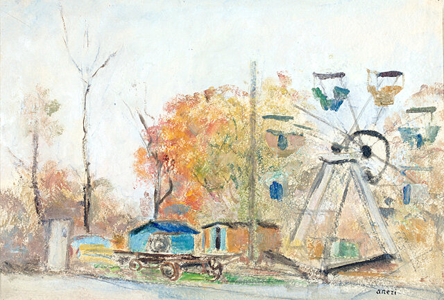 Wesołe miasteczko jesienią, ok. 1946