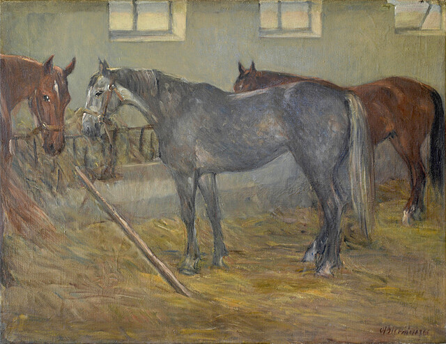 Konie w stajni