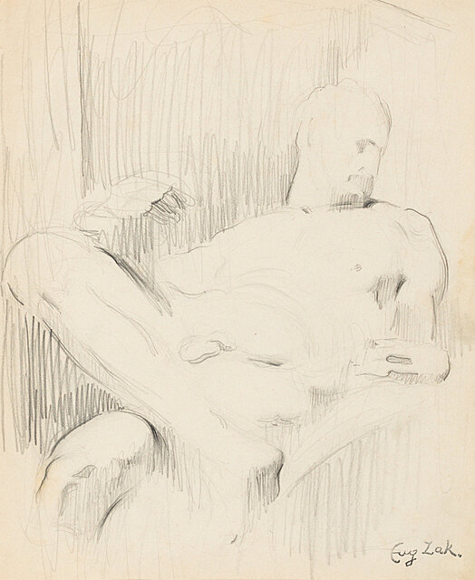 Szkic rzeźby "Zmierzch" Michała Anioła z nagrobka Lorenza Medyceusza [Florencja], 1904