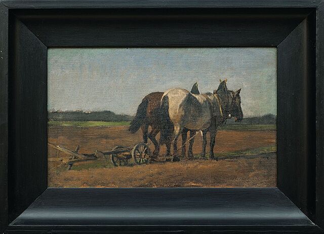 KONIE PRZY PŁUGU, ok. 1900