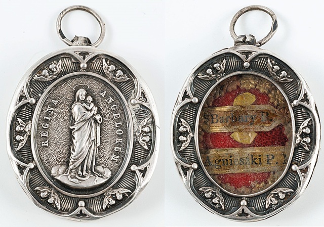 MEDALION - RELIKWIARZYK, Rzym, przed 1872