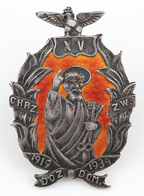 ODZNAKA, XV LAT CHRZEŚCIJAŃSKIEGO ZWIĄZKU ZAWODOWEGO DOZORCÓW DOMOWYCH, Polska, 1934