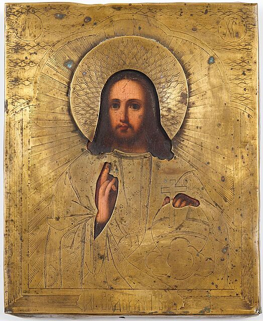 IKONA, PANTOKRATOR, Rosja, XIX / XX w.