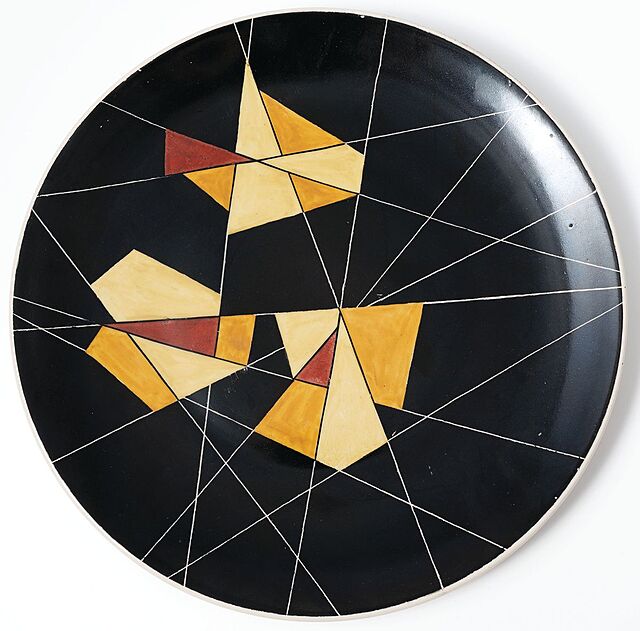 TALERZ Z DEKORACJĄ GEOMETRYCZNĄ, Polska, Chodzież, ok. 1965