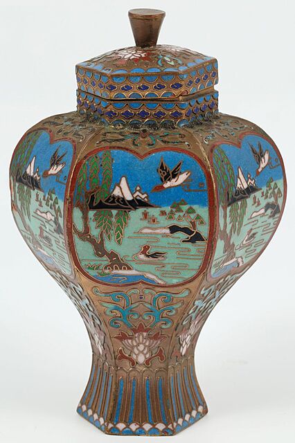 WAZKA Z PEJZAŻAMI, Chiny, ok. 1920