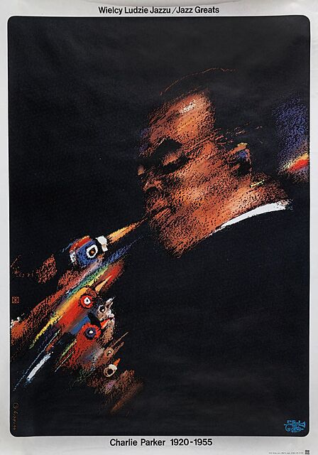 PLAKAT, WIELCY LUDZIE JAZZU, CHARLIE PARKER, 1975