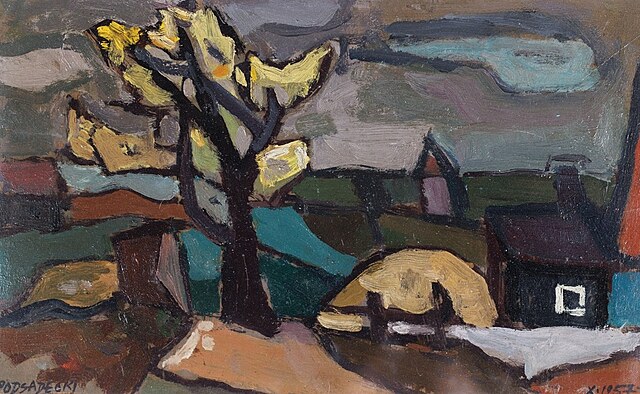 PEJZAŻ Z DRZEWEM, 1957