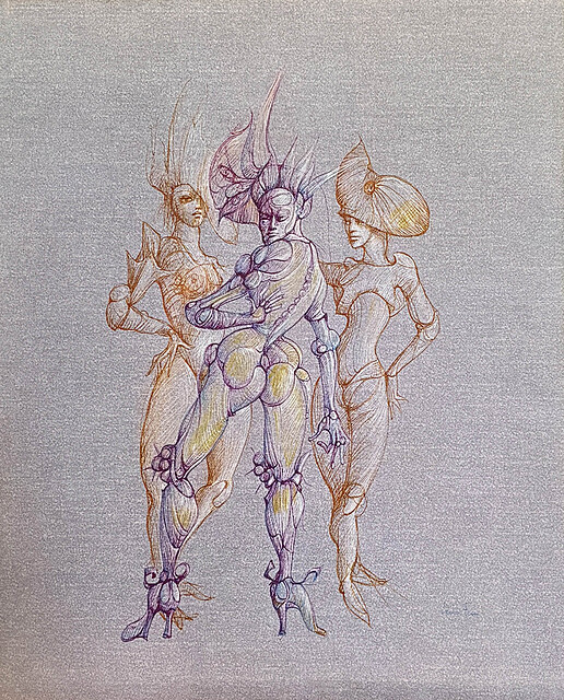 Trois Figures en costumes (Trzy postacie w kostiumach) z cyklu Les Personnages / Masquerades), 1980