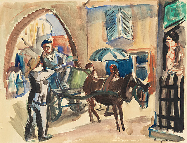 Mieszkańcy wsi na targu, 1924