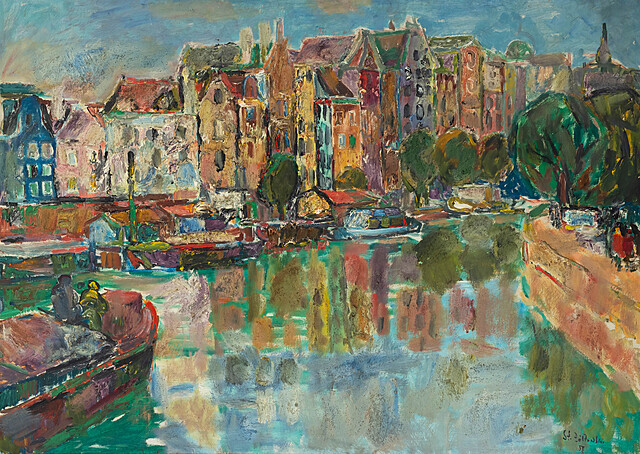 Port w mieście (Motława), 1958