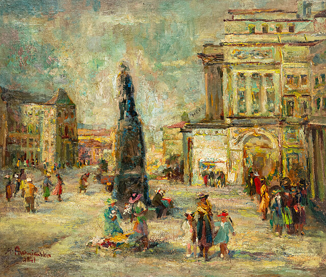Pomnik Bogusławskiego na Placu Teatralnym, 1941