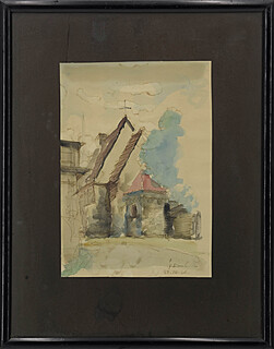 Motyw z kościołem romańskim, 1946