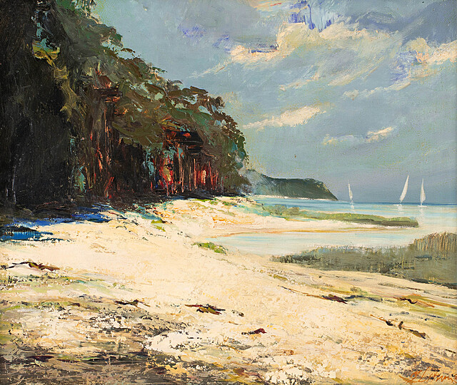Widok plaży w Sopocie, 1989