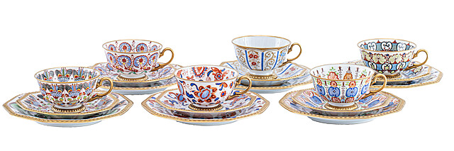 Komplet 6 zestawów śniadaniowych, Fabryka Porcelany „Ćmielów”, l. 30. XX w.
