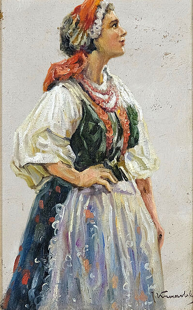 Portret dziewczyny w stroju Krakowskim
