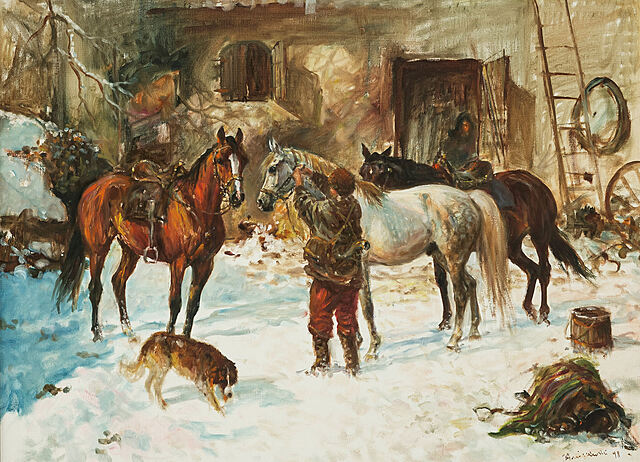 Przed stajnią, 1998 r.