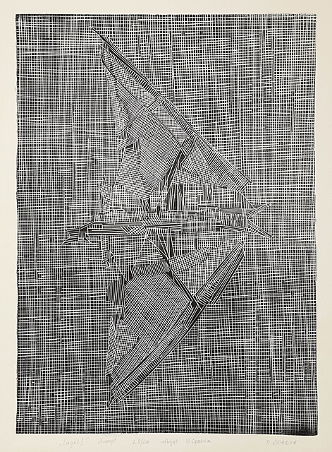 Roman OPAŁKA (1931-2011) - kompozycja, rycinę wykonał: Henryk OPAŁKA (1929-2018)