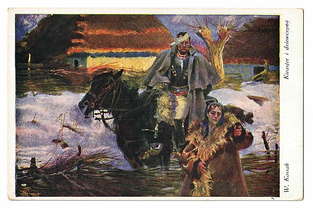 W. Kossak. Kirasjer i dziewczyna
