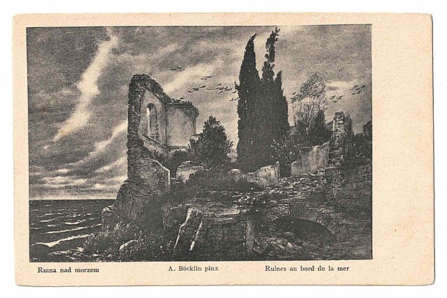 Ruina nad morzem. A. Bocklin pinx. Ruines au bord de la mer