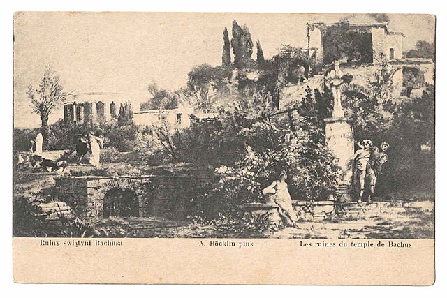 Ruiny świątyni Bachusa. A. Bocklin pinx. Les ruines du temple de Bachus