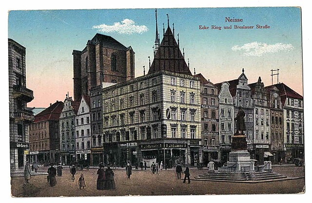 Neisse. Ecke Ring und Breslauer Strasse. (Nysa)