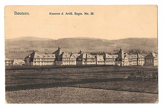 Bautzen. Kaserne d. Artill. Regts. No. 28. Budziszyn - koszary artylerii.1916