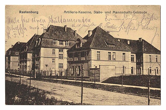 Rastenberg. Artillerie-Kaserne, Stabs-und Mannschafts-Gebaude. Kętrzyn