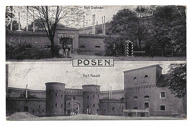 Posen. Fort Grolman. Poznań (czarno-biała pocztówka)