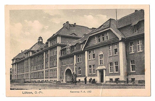 Lotzen, O.-Pr. Kaserne F.-A. I/82. Koszary artylerii w Giżycku