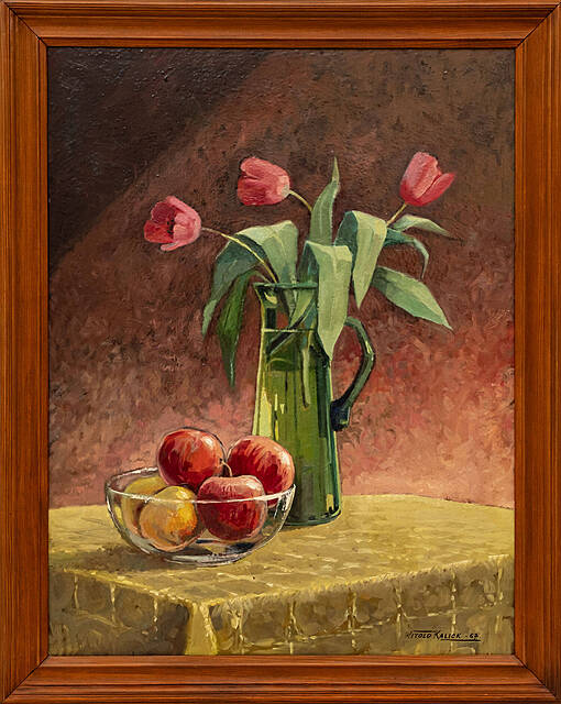 Martwa natura z tulipanami i jabłkami, 1967