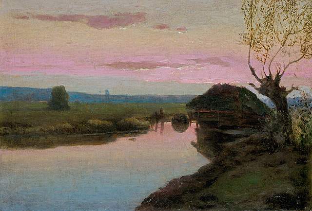 ZACHÓD SŁOŃCA NAD MŁYNEM, ok. 1930