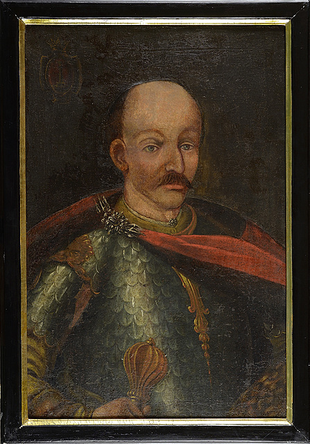 PORTRET NIEZNANEGO PANA WALEWSKIEGO, W ZBROI ŁUSKOWEJ, Z BUZDYGANEM