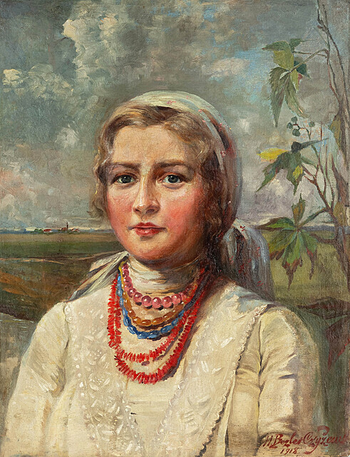 Portret kobiety w podkrakowskim pejzażu, 1918 r.