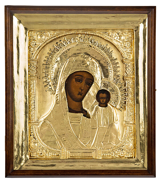 Ikona - Matka Boska Kazańska, Rosja II poł. XIX w.