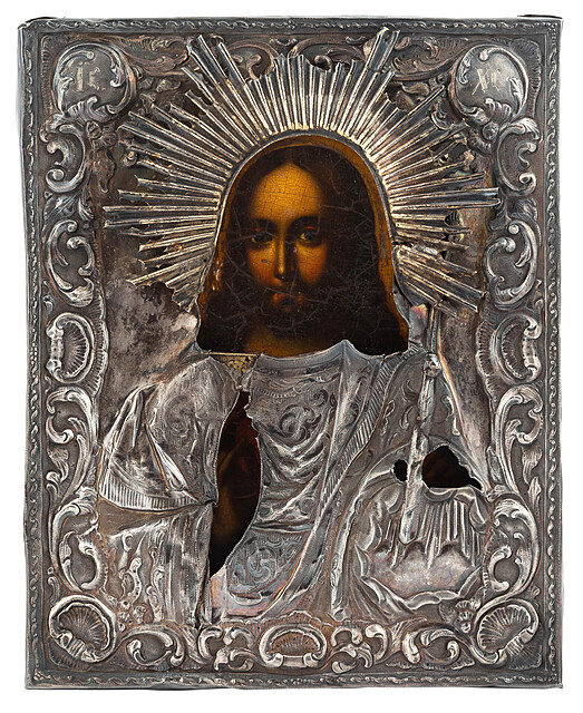 Ikona - Chrystus Salvator Mundi, Rosja, Petersburg, 1851 r.