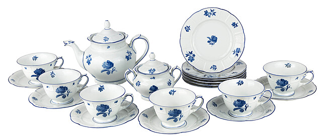 Serwis śniadaniowy Kobalt rose dla 6-ściu osób, Rosenthal, ok. 1920 r.