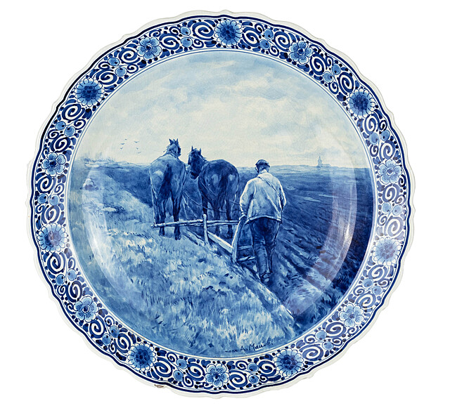 Patera z pejzażem, Holandia, Delft - De Porceleyne Fles, poł. XX w.