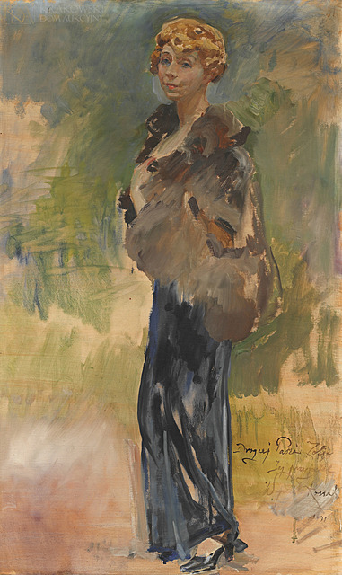 "Portret Zofii Jachimeckiej w błękitnej sukni" (1941)