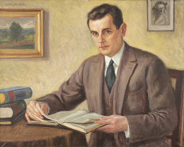 "Autoportret z grafiką Wyczóła" (1930)